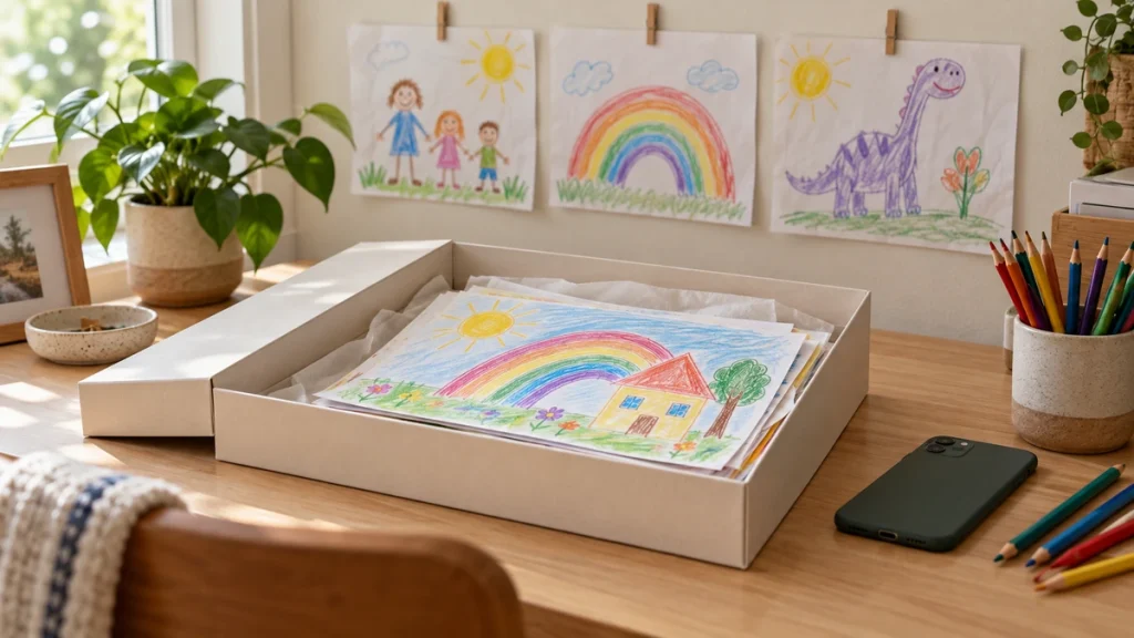 Les dessins des enfants s’accumulent : 5 idées pour les conserver sans envahir la maison